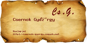 Csernok György névjegykártya